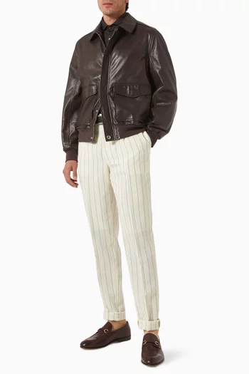 Chalk Stripe Pants in Virgin Wool