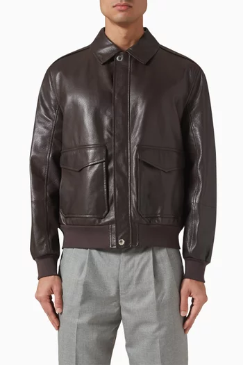 Aviator Jacket in Grained Leather