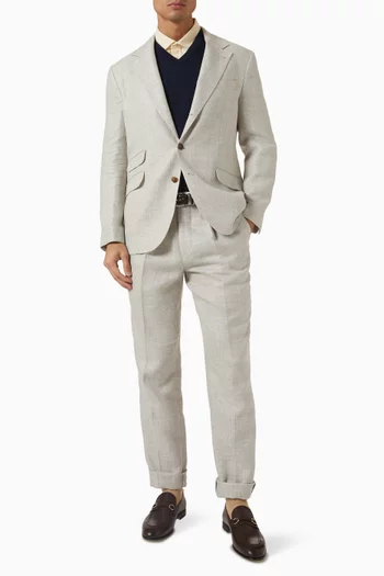 Leisure-fit Pants in Linen-blend
