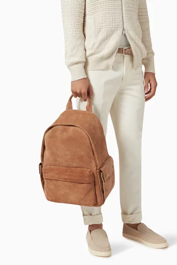 Stamped Logo Backpack in Reversed Calfskin