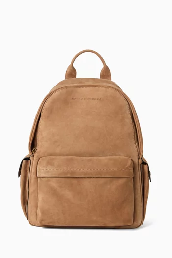 Stamped Logo Backpack in Reversed Calfskin