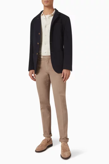 Geometric Jacquard Shirt in Cotton Knit