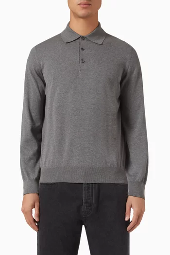 Polo Sweater in Cotton Knit