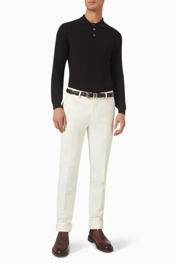 Polo Sweater in Cotton Knit