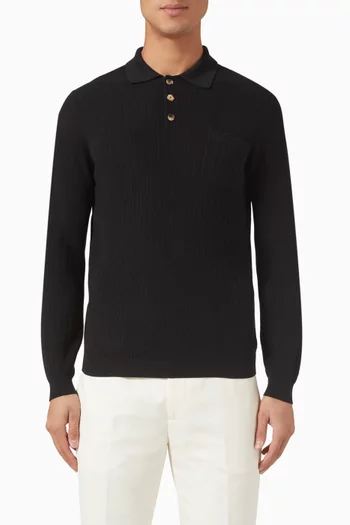 Polo Sweater in Cotton Knit