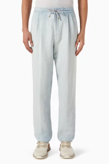 Drawstring Pants in Denim