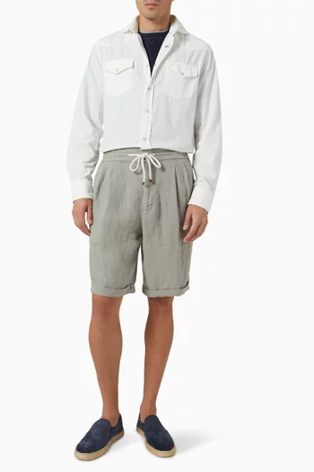 Bermuda Shorts in Linen Gabardine
