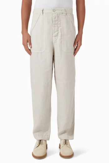 Garment-dyed Trousers in Cotton Gabardine