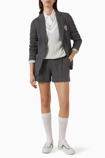 Baggy Shorts in Techno Cotton Piqué