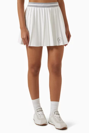 تنورة قصيرة بطيّات بوبلين