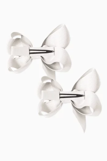 Medium Boutique Bow Hair Clips, Set of 2