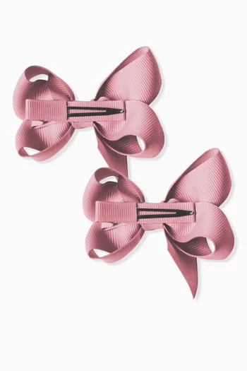 Medium Boutique Bow Hair Clips, Set of 2