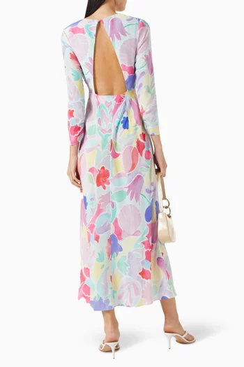 Rose Cut-out Dress in Silk