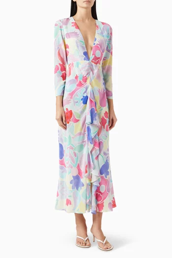 Rose Cut-out Dress in Silk