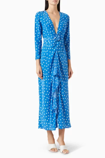 Rose Cut-out Dress in Silk