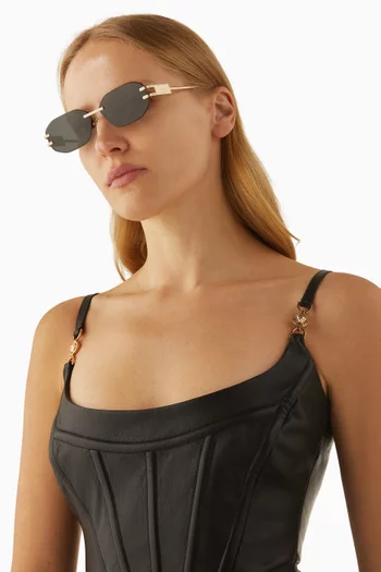 Rectangle Sunglasses in Metal