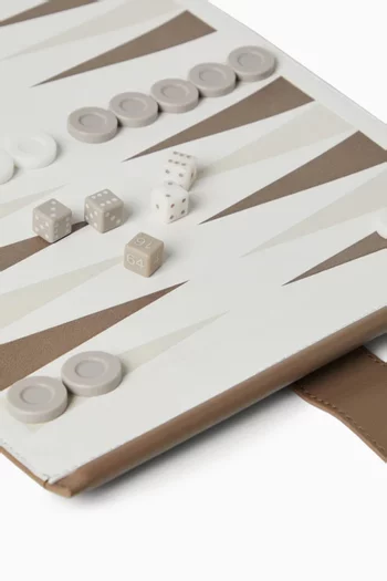 Portable Backgammon Set in Calfskin