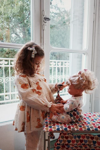 Cœurs Doll Changing Table in Cotton