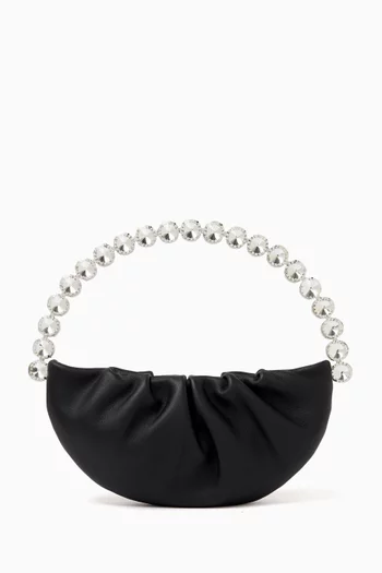 Moon Crystal-embellished Pouch in Leather