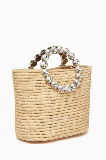 Small Eternity Basket Tote Bag in Raffia