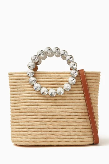 Small Eternity Basket Tote Bag in Raffia