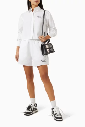 Embroidered Shorts in Poplin