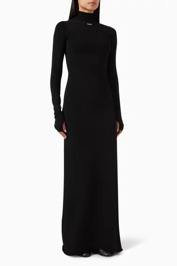 Off Stamp Slick Maxi Dress in Viscose-blend