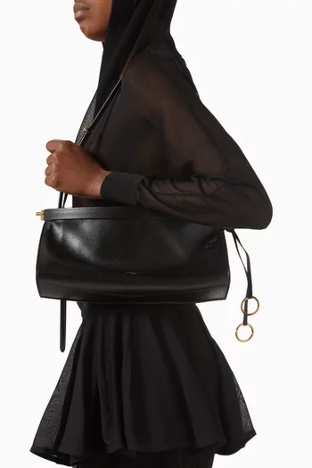 Medium Le Click East West Shoulder Bag in Leather
