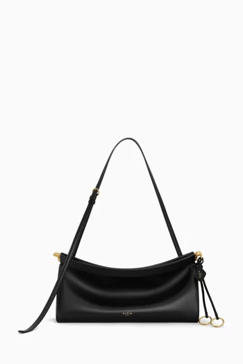Medium Le Click East West Shoulder Bag in Leather