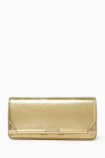 202 Clutch in Metallic Leather