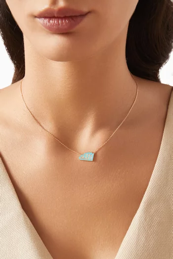 Allah Diamond & Enamel Necklace in 18kt Gold