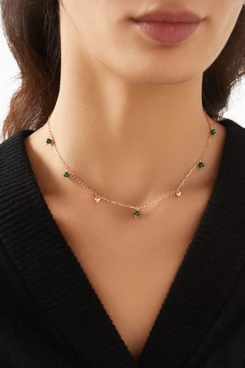 Malachite Drops Choker in 18kt Gold