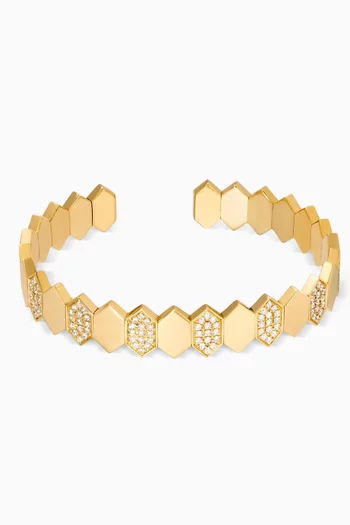 Joyful Symmetry Diamond Bangle in 18kt Gold