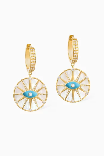 O’hara Eye Mother-of-pearl & Diamond Earrings in 18kt Gold