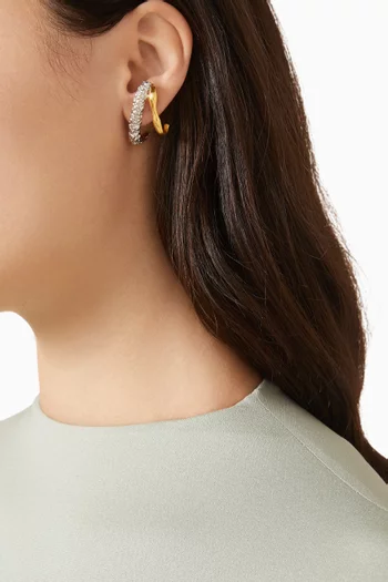 Mini Riverstone Mix Earrings in 925 Sterling Silver & 24kt Gold