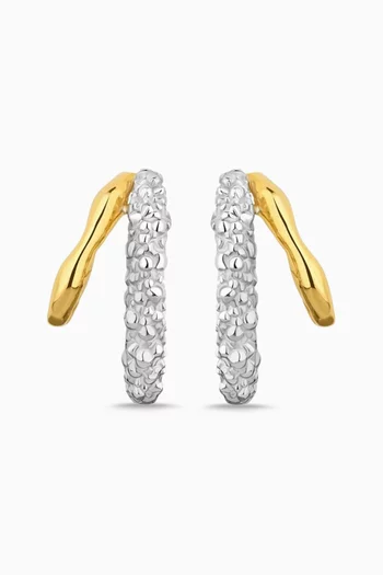 Mini Riverstone Mix Earrings in 925 Sterling Silver & 24kt Gold