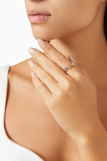 Riverstone Mix Ring in 925 Sterling Silver & 24kt Gold
