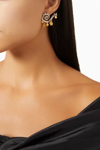 Medusa Earrings in 925 Sterling Silver & 18kt Gold-plated Silver