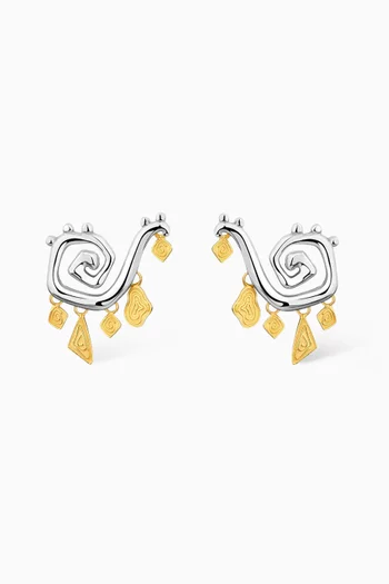 Medusa Earrings in 925 Sterling Silver & 18kt Gold-plated Silver