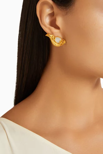 Mini Meteorite Earrings in 18kt Gold-plated Brass