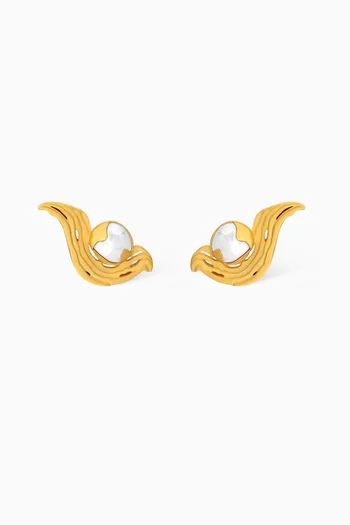 Mini Meteorite Earrings in 18kt Gold-plated Brass