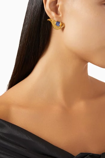Mini Meteorite Earrings in 18kt Gold-plated Brass