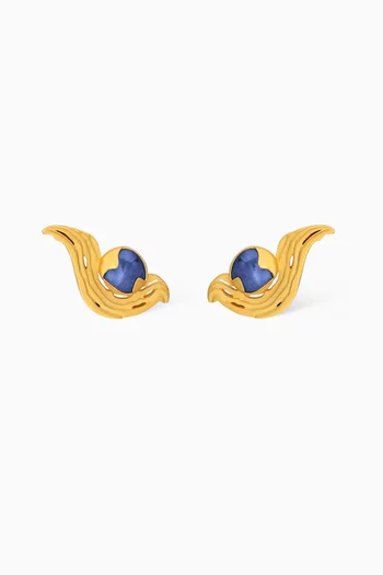 Mini Meteorite Earrings in 18kt Gold-plated Brass