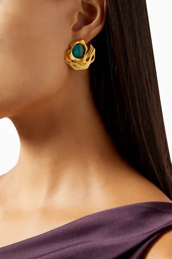 Flow Earrings in Brass