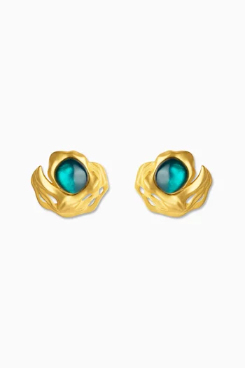 Flow Earrings in Brass