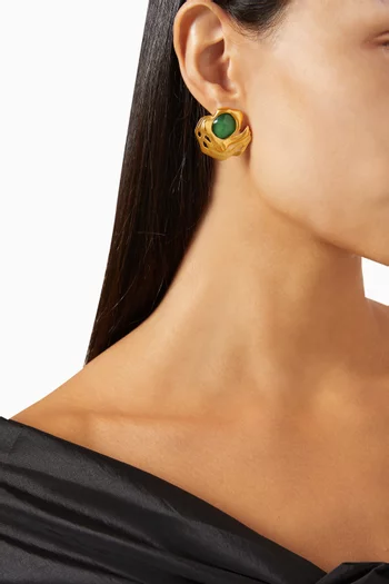 Flow Earrings in Brass