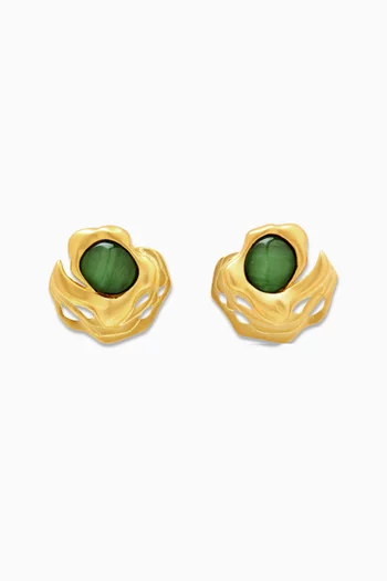 Flow Earrings in Brass