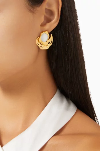 Flow Earrings in Brass