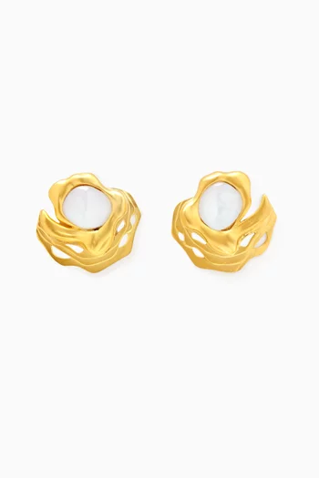 Flow Earrings in Brass