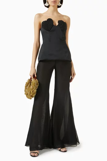 Reine De Coeur Embellished Top in Taffeta